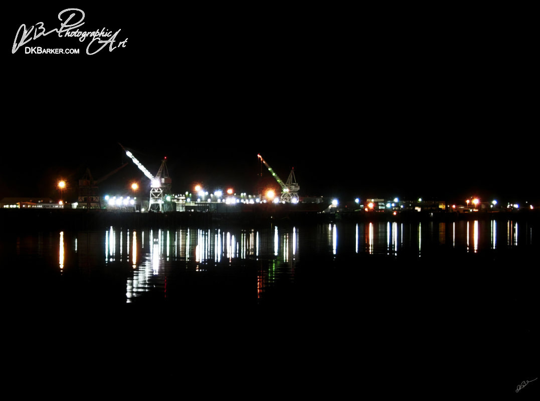 Shipyards at Night Print